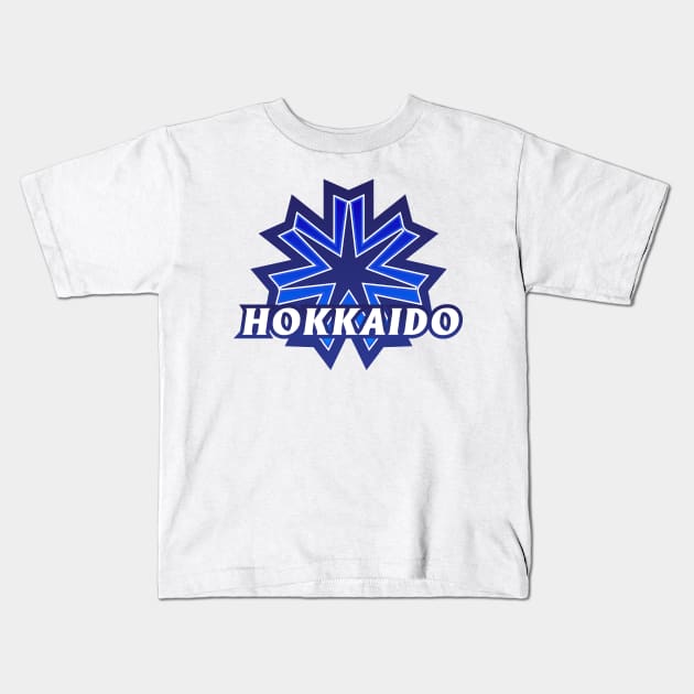 Hokkaido Prefecture Japanese Symbol Kids T-Shirt by PsychicCat